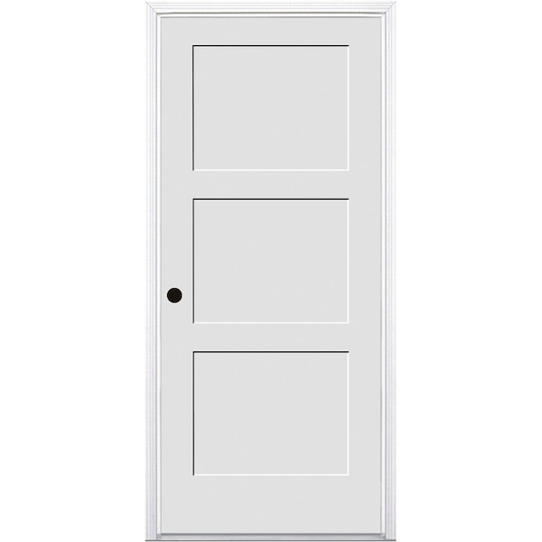 Trimlite Primed 3Panel Equal Panel Interior Shaker 20 Min Fire Rated 71/4" RH Prehung 3080134PRI843320MRH15M714 - main